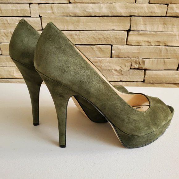 Enzo Angiolini Suede Peep Toe Stiletto Platform - Picture 7 of 11
